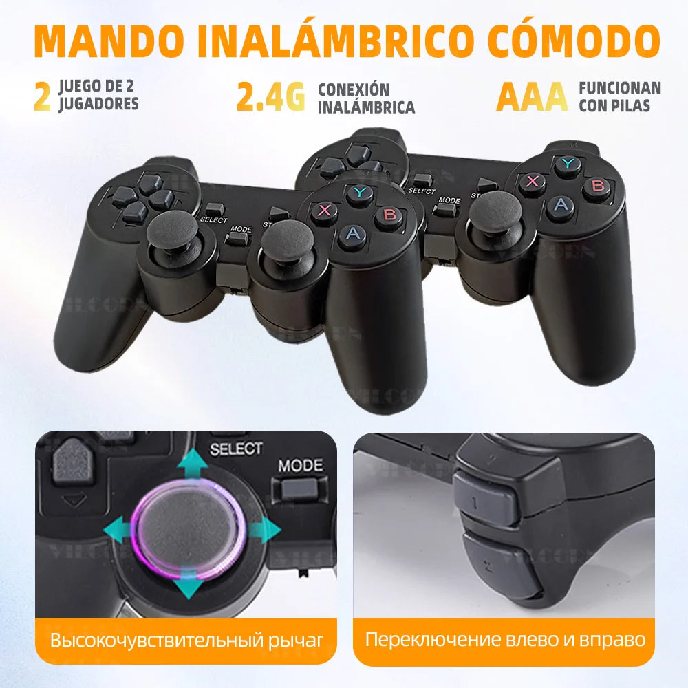 VILCORN M8 consola juegos retro para tv 4k 6000+ juegos español consolas de videojuegos videoconsola emulador videojuegos