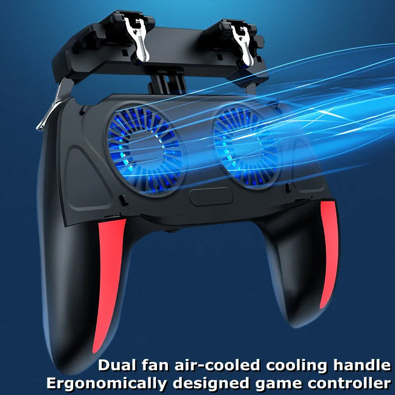 Mango de juego para teléfono móvil H10 de 4 dedos con radiador, mando de disparo, Joystick para IOS y Android, accesorios para juegos