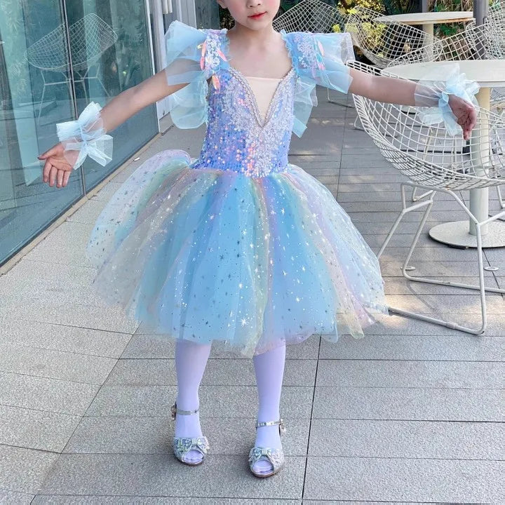 Vestido de Ballet Tutú para Niñas, Traje de Bailarina Infantil