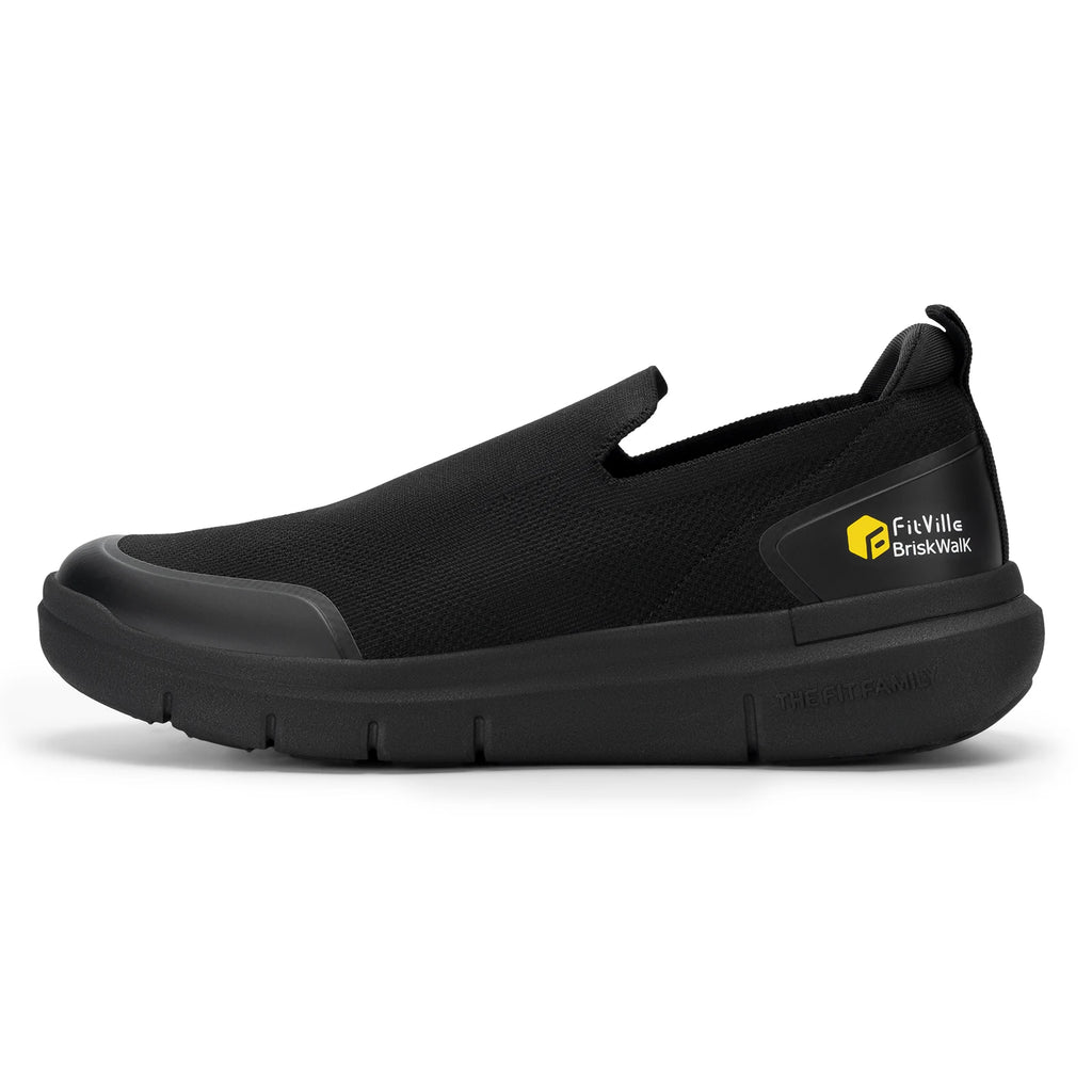 FitVille Zapatos para caminar para hombre, zapatos para fascitis plantar extraanchos, ligeros para pies hinchados, alivio ortopédico del dolor en el pie