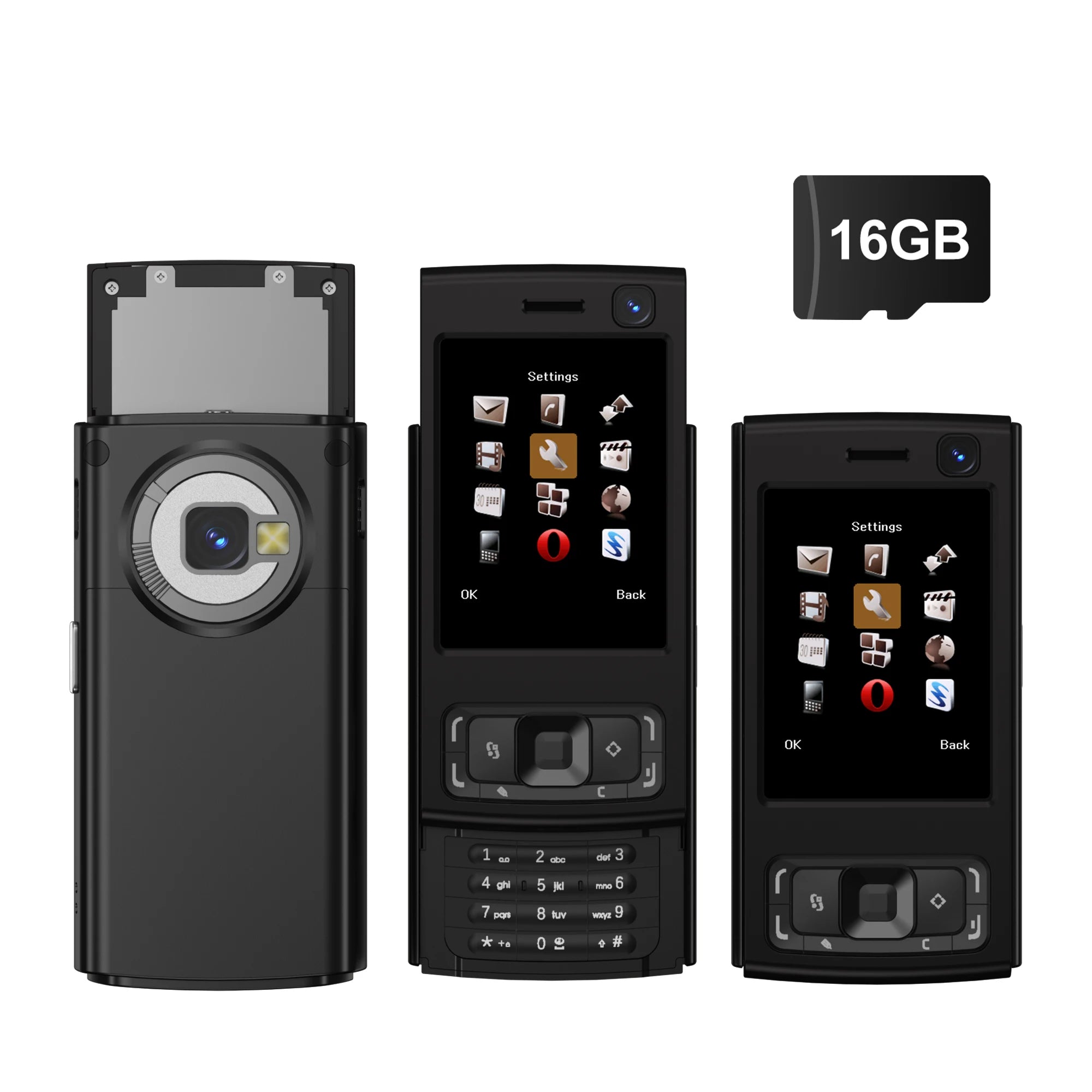 SERVO N95 PRO Slider teléfono móvil 2 SIM llamada grabación velocidad Dial Magic Voice Video Player linterna 2G GSM características teléfonos móviles