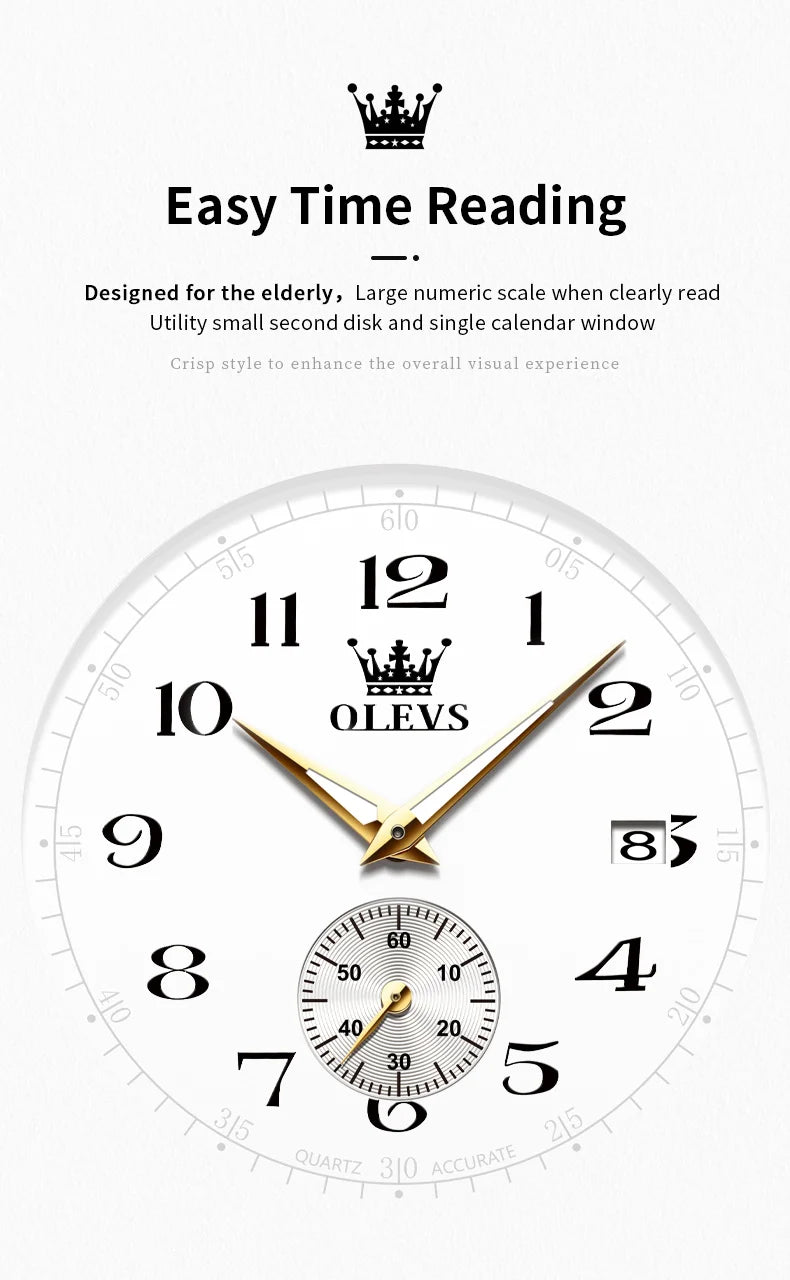 Reloj de Cuarzo OLEVS 3622 para Hombre, Resistente al Agua, Luminoso