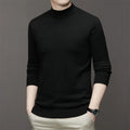 Suéter de color sólido de manga larga con cuello medio alto para hombre de 7 colores Top suave, cálido y cómodo con base