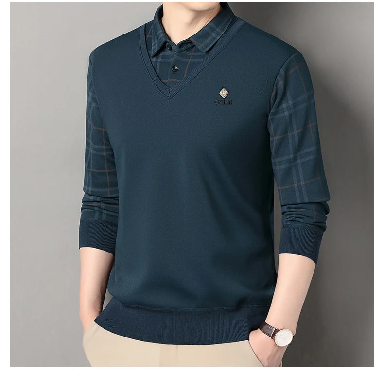 Suéter de Punto a Cuadros para Hombre | Cuello Cuadrado