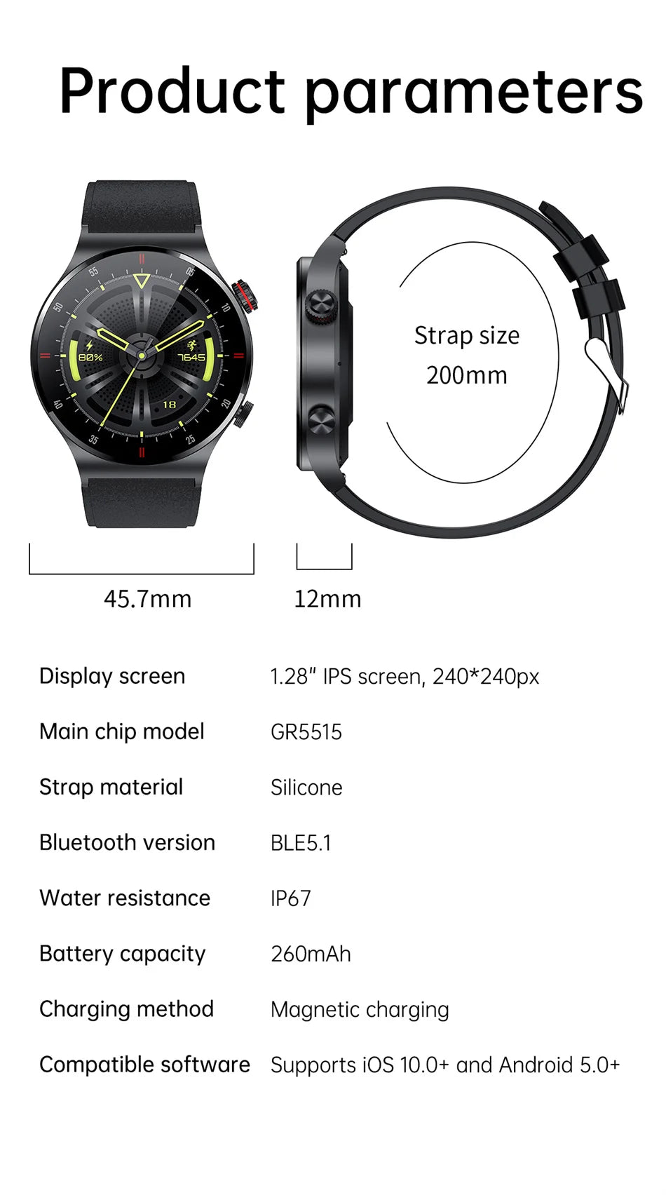 Reloj Inteligente Deportivo con Pantalla Táctil y Llamadas Bluetooth