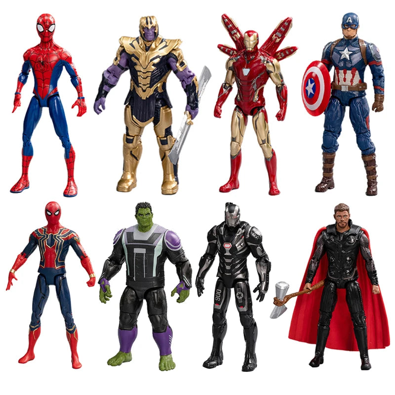 Juguete para niños de 18cm, leyenda de Marvel, vengadores, Iron Man, Spider Man, Capitán América, regalo de cumpleaños para niños, juguete, modelo de estatuilla móvil