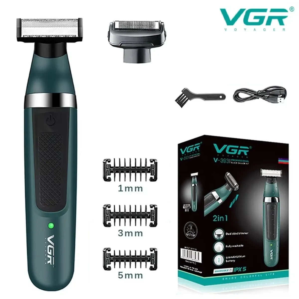 Afeitadora y Recortadora de Pelo y Barba, Recargable, Resistente al Agua