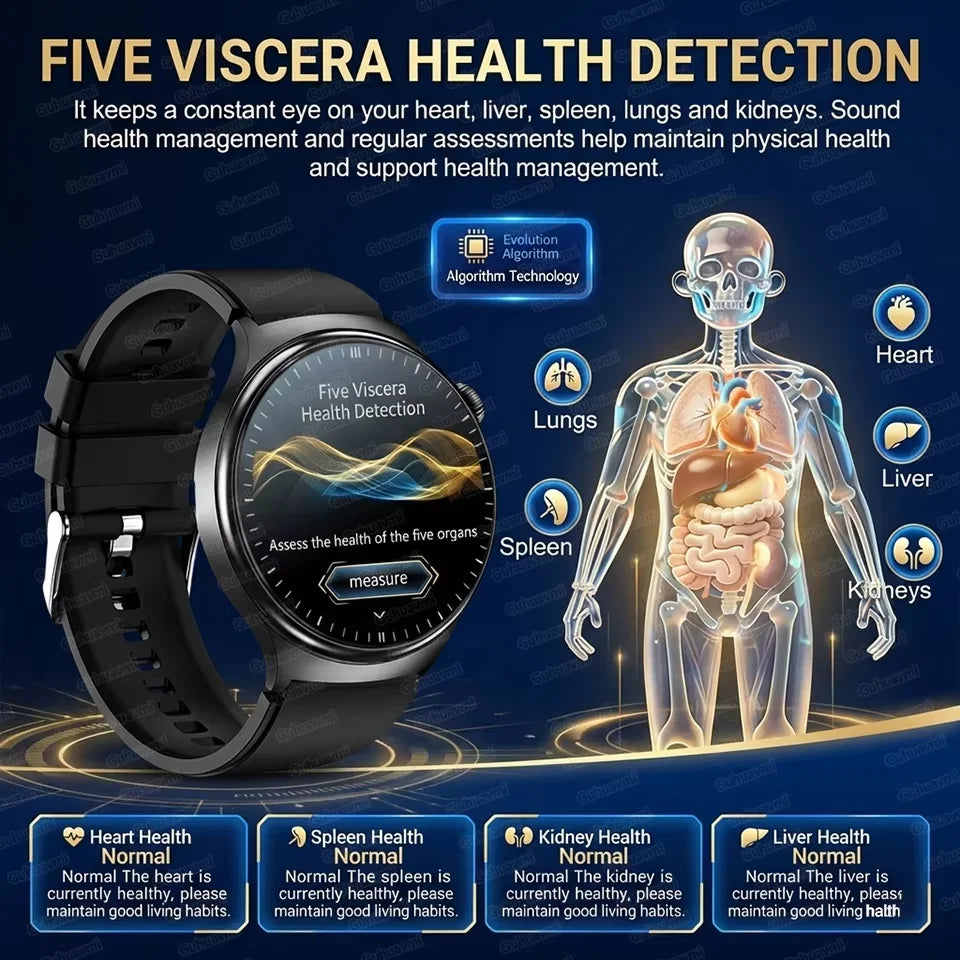 Reloj Inteligente con ECG, Grasa Corporal y Presión Arterial AMOLED