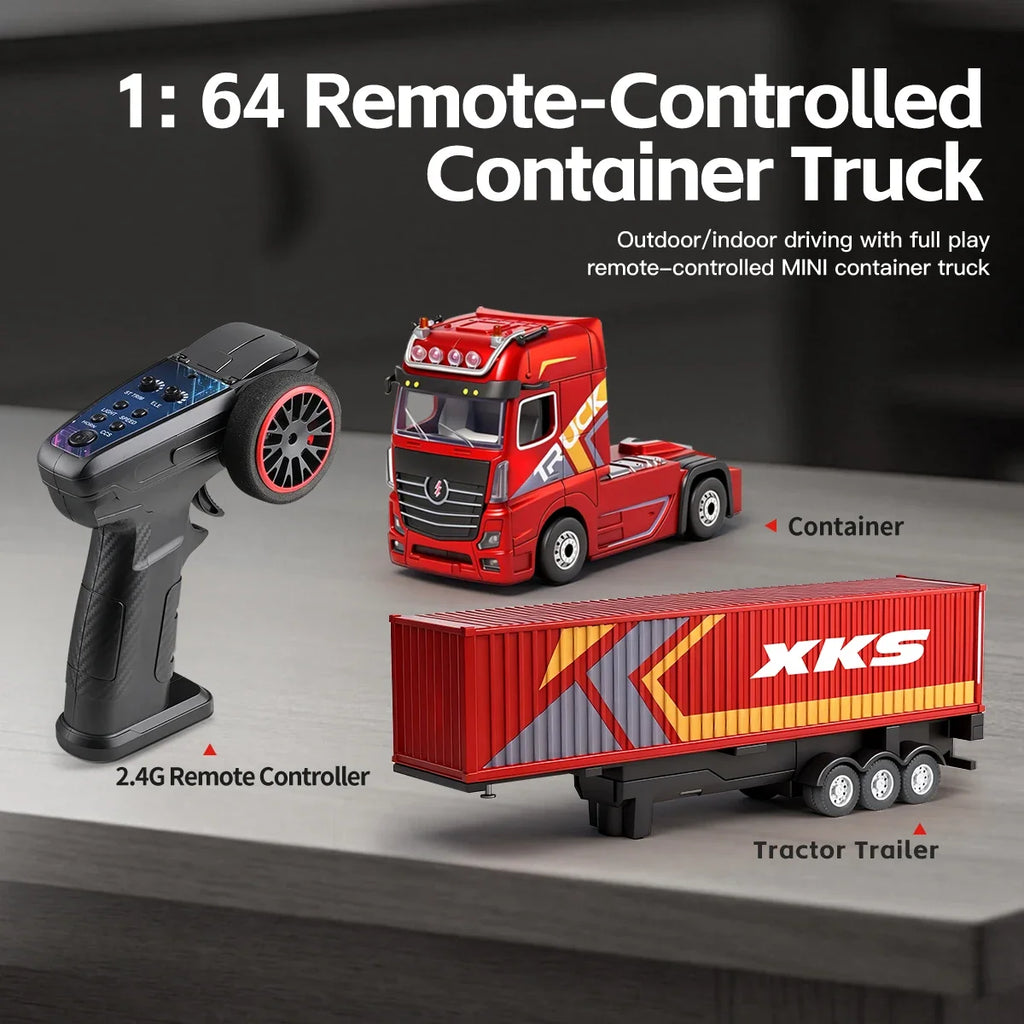 Camión Tractor RC WLtoys 6408 1:64 4WD con Luces y Bocina
