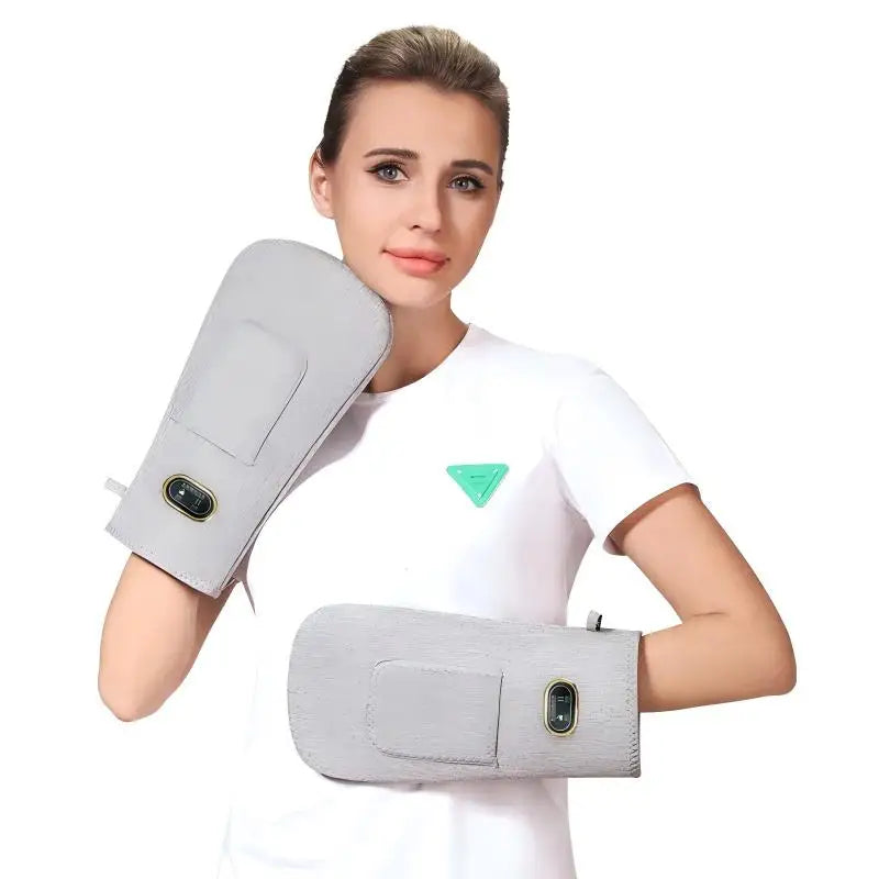 Protector de guante calefactor eléctrico con luz roja, función de masaje por vibración, alivia la rigidez del dolor de las articulaciones de las manos y las muñecas