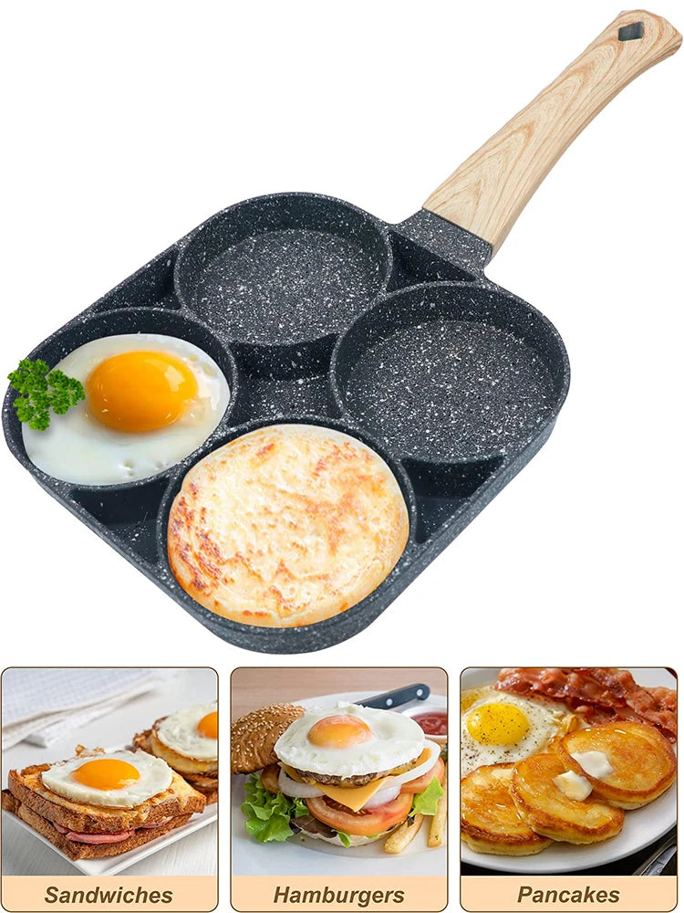 LMETJMA sartén para huevos sartenes antiadherentes para panqueques 4 tazas utensilios de cocina sartén para panqueques sartén para huevos adecuada para estufa de Gas Cocina de Inducción JT87
