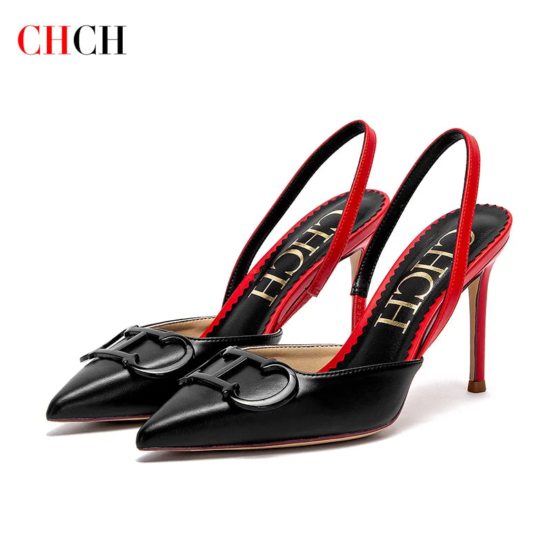 Stilettos de Mujer Punta Fina con Tiras y Plataforma 9 cm