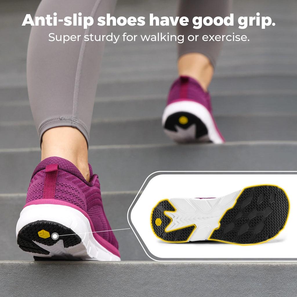 Zapatos FitVille con puntera ancha para mujer, transpirables, de ajuste amplio, ligeros para pies hinchados, con amortiguación para aliviar el dolor.