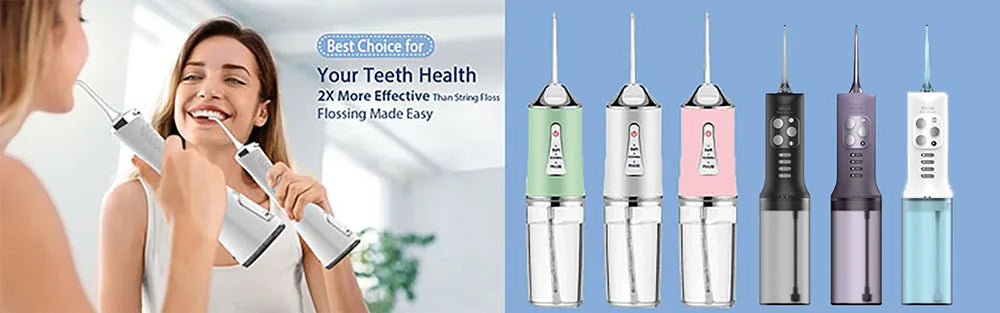 Irrigador de agua Dental inalámbrico portátil, irrigador de dientes bucales resistente al agua recargable de viaje, 4 modos Ipx7
