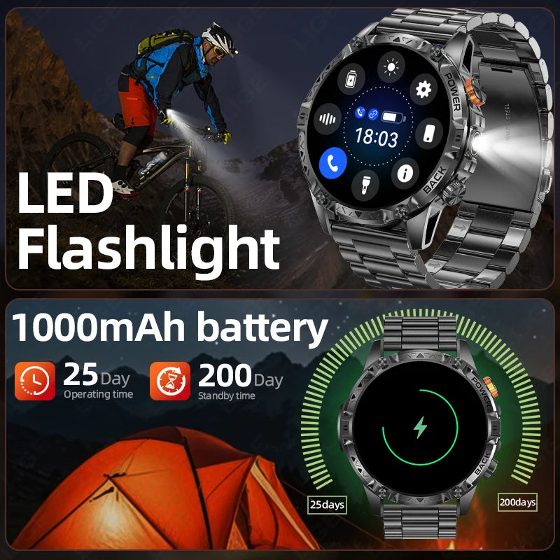 Smartwatch LIGE T-Rex3 con brújula, Bluetooth y pantalla AMOLED