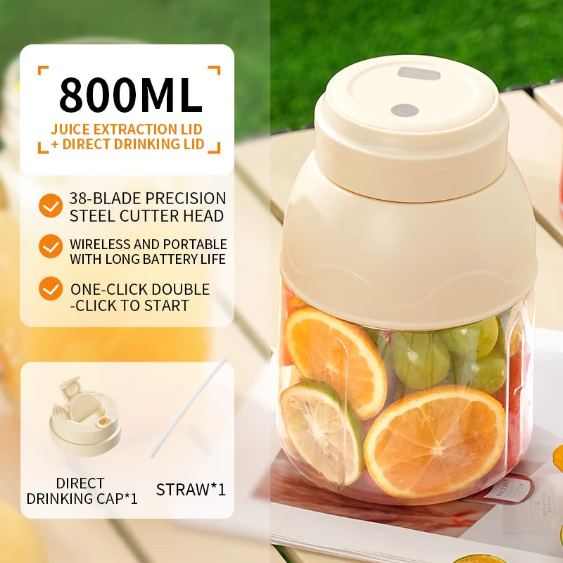 Exprimidor Eléctrico Portátil Recargable para Jugos