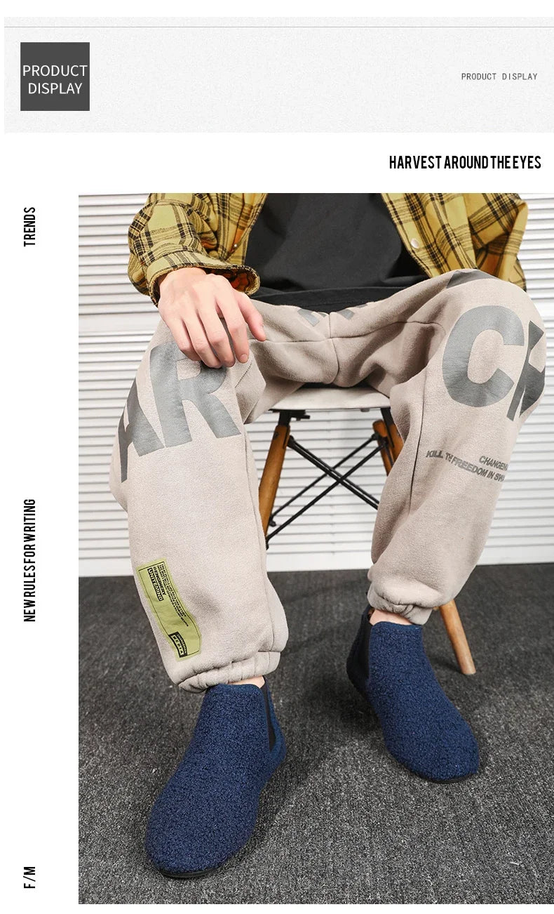 YRZL, zapatos cálidos de algodón para invierno, zapatillas de interior para el hogar para hombre, zapatos informales de algodón de felpa con parte inferior fina, zapatillas antideslizantes de suela suave para hombre