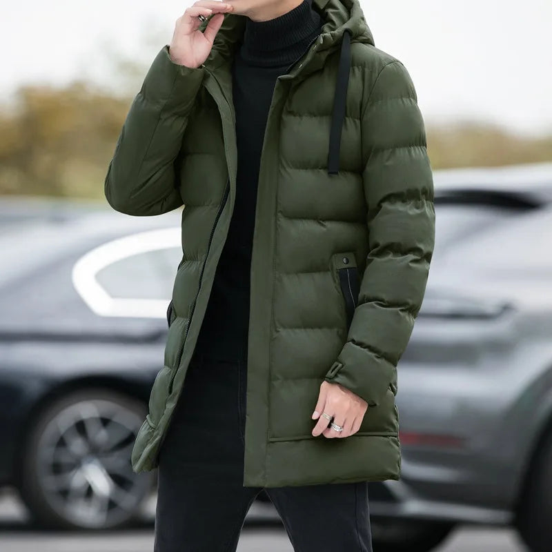 Campera con Capucha para Hombre – Abrigo de Invierno Grueso