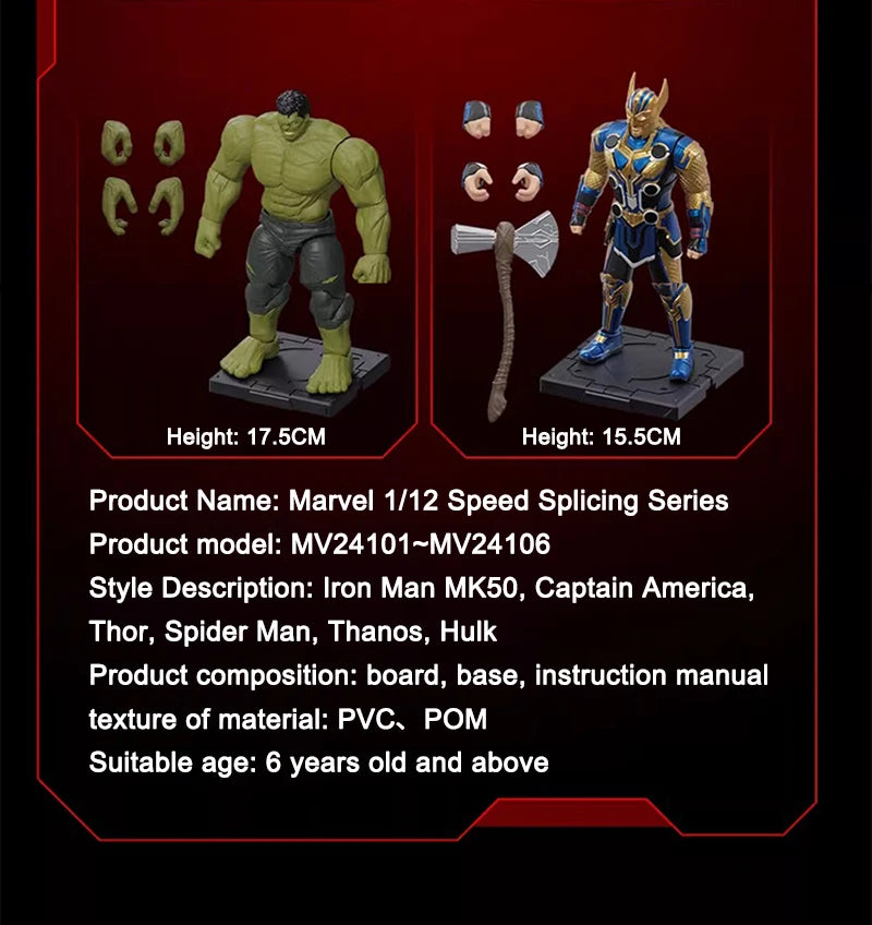Figuras originales de Fondjoy Marve, Hulk, Thanos, Capitán América, Spider-Man, Thor, Iron Man, juguetes geniales para niños, modelos personalizados, muñecas, regalos para niños
