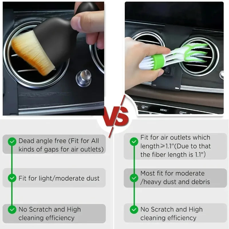 Juego de cepillos para detalles de coches, cepillo de limpieza multifunción de fibra Premium para limpiar ruedas, Kit de lavado de salidas de aire interiores del motor, 6 uds.