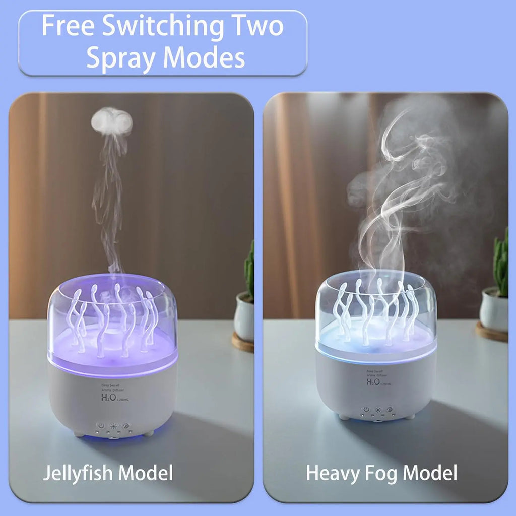 Humidificador de aire para dormitorio, difusores de aromaterapia ultrasónicos giratorios de hierba marina de 280ML, generador de niebla, aroma de aceite esencial de fragancia