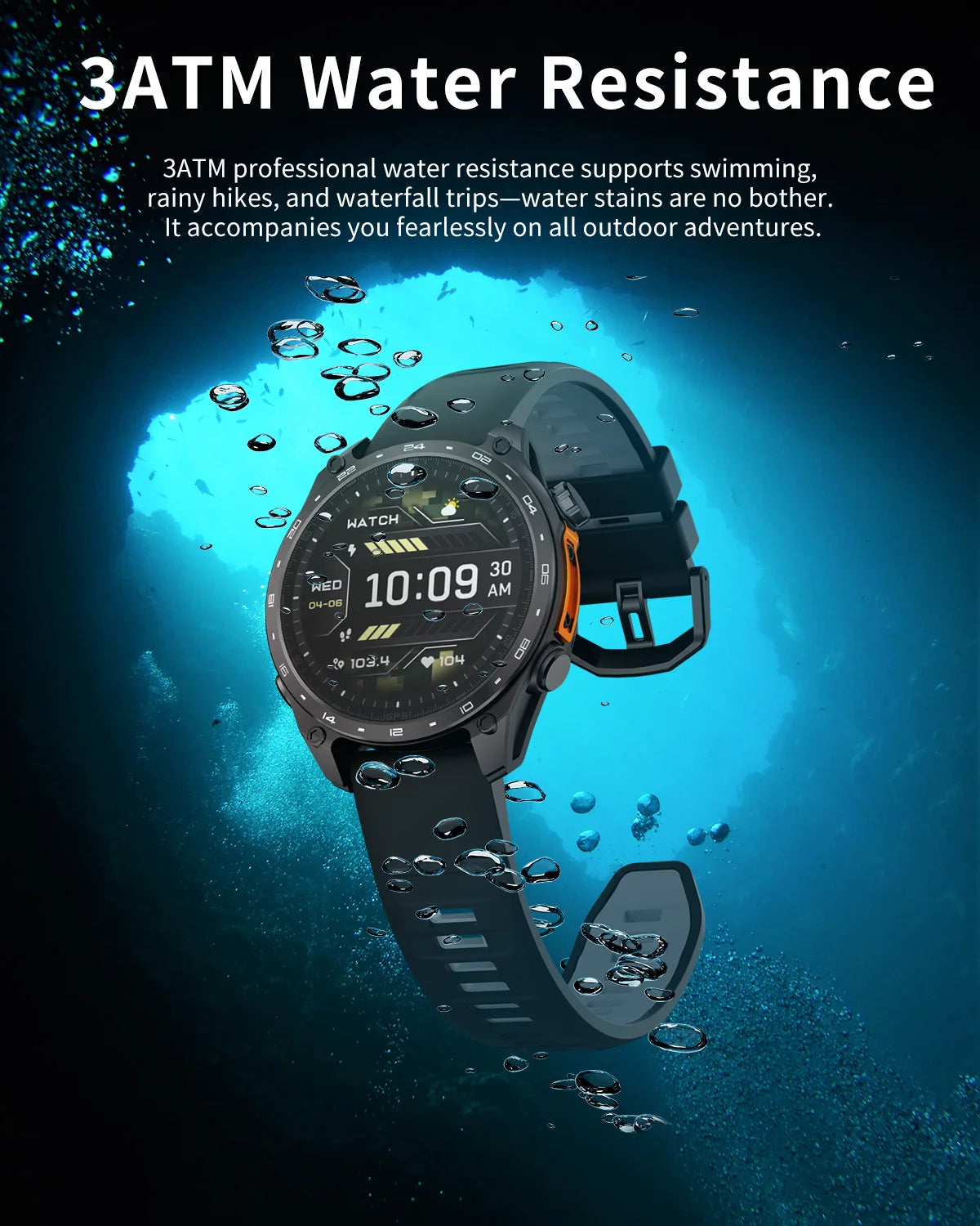 Reloj Inteligente Militar GPS Altímetro 530mAh