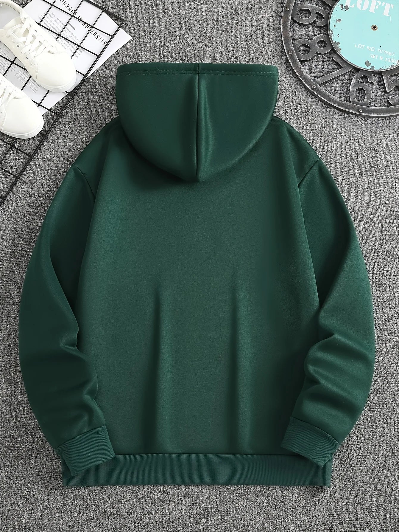 Sudadera con capucha de manga larga con estampado gráfico de montaña, informal, holgada, para hombre, de otoño e invierno, cálida.