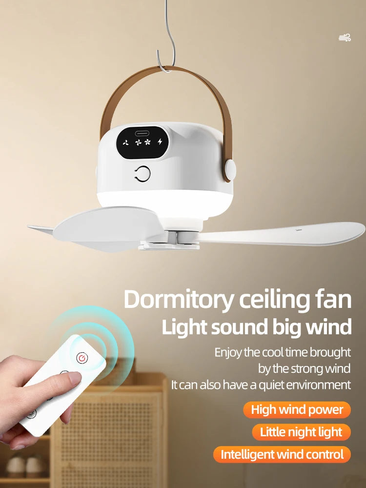 Mini Ventilador de Techo Portátil para Acampar
