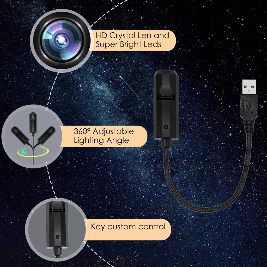 Luz de atmósfera intercambiable en la luna de tres colores, luz de proyección de cielo estrellado LED, luz electrónica con interfaz USB