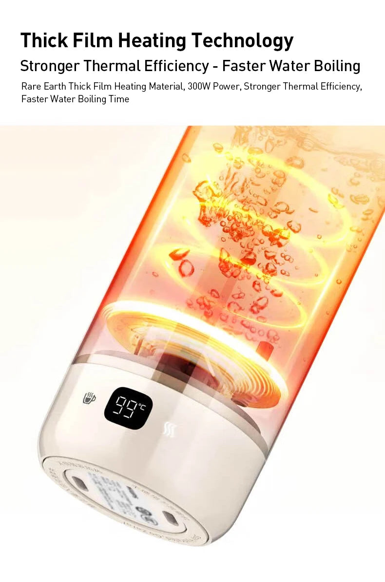 Taza Calefactora Eléctrica Portátil 400ml con 5 Niveles de Temperatura