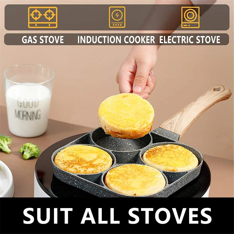 LMETJMA sartén para huevos sartenes antiadherentes para panqueques 4 tazas utensilios de cocina sartén para panqueques sartén para huevos adecuada para estufa de Gas Cocina de Inducción JT87