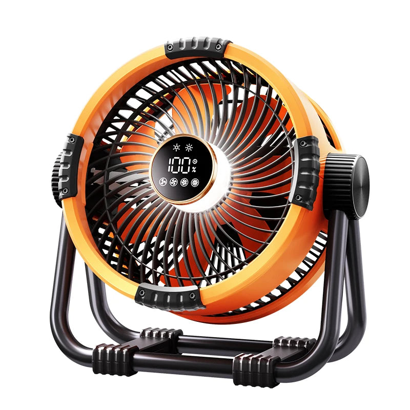 Ventilador de Camping Portátil Recargable con Luz LED