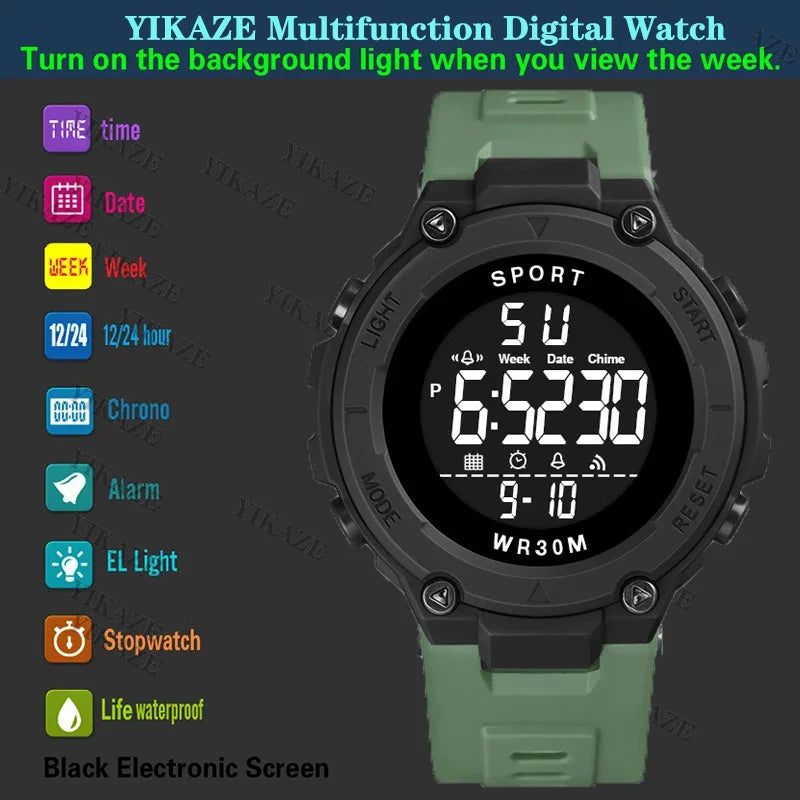Reloj Deportivo Digital YIKAZE Militar para Hombre