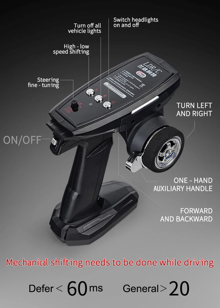 Auto RC Todoterreno LDRC LD1296 1/12 con Caja de Cambios Metálica y LED