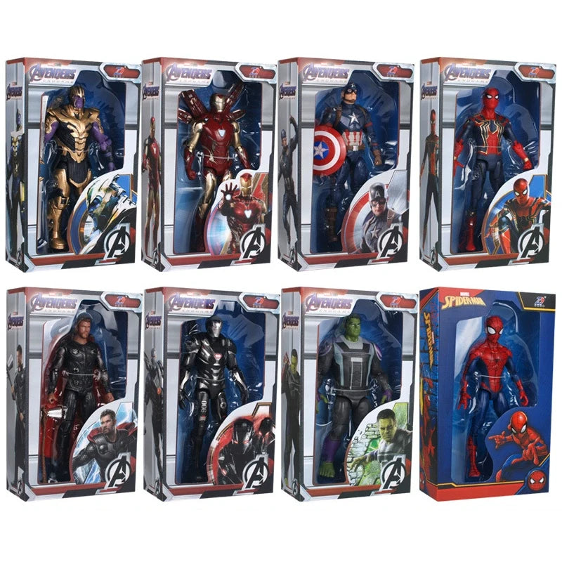 Juguete para niños de 18cm, leyenda de Marvel, vengadores, Iron Man, Spider Man, Capitán América, regalo de cumpleaños para niños, juguete, modelo de estatuilla móvil