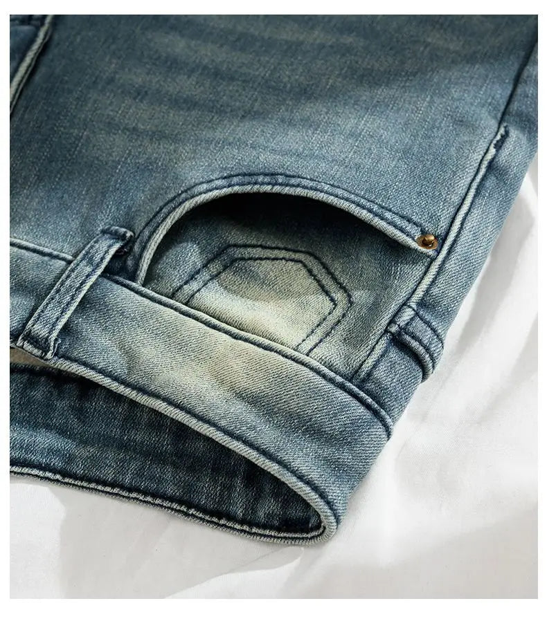 Pantalones Vaqueros Vintage con Forro Polar de Pierna Recta