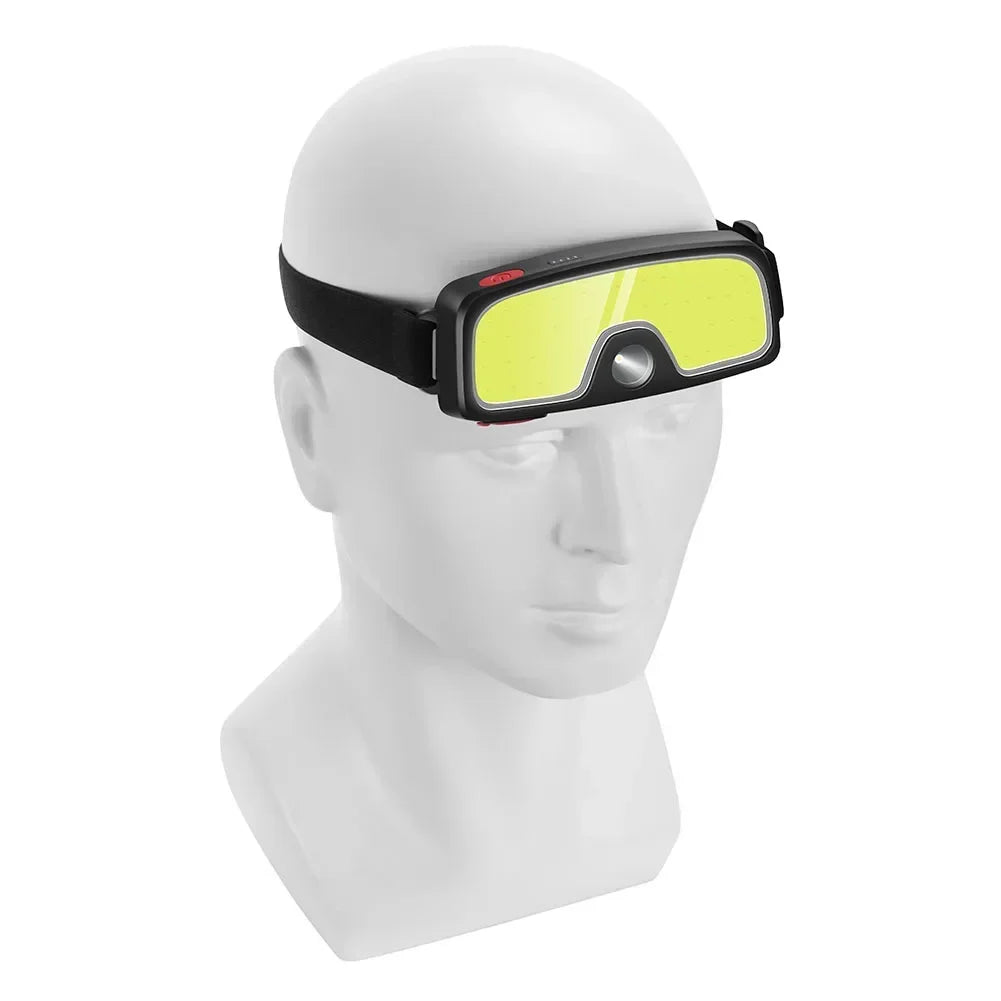 Linterna Frontal LED COB Portátil Recargable USB Resistente al Agua Camping