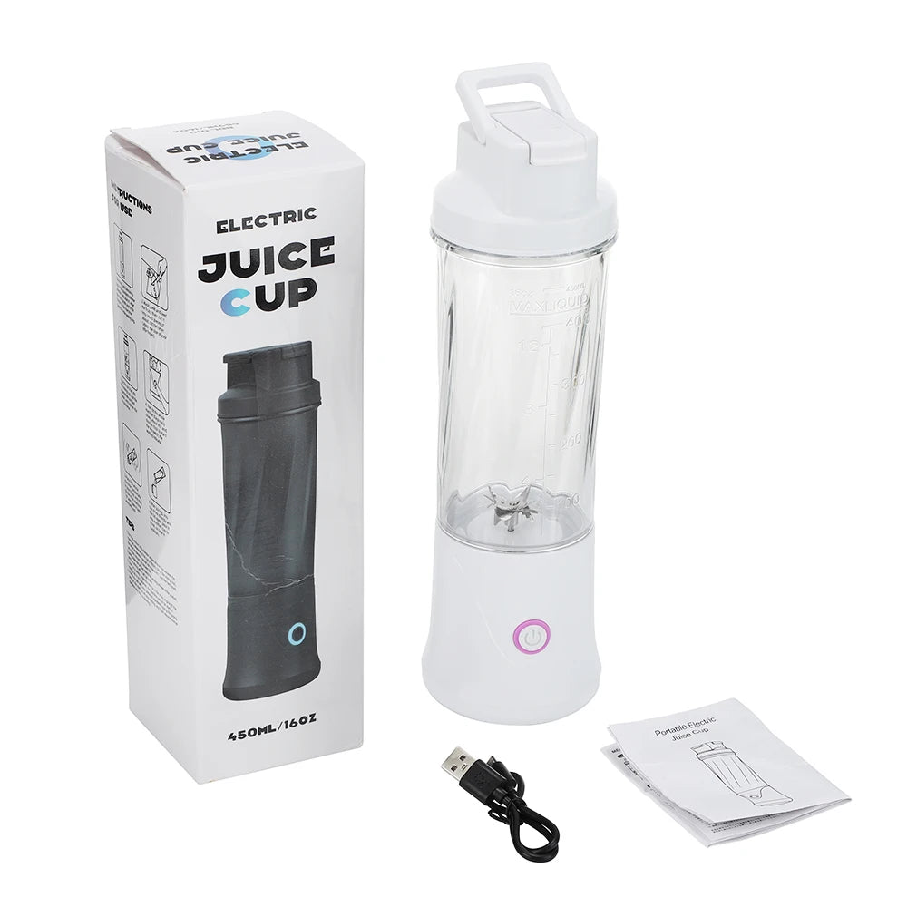 Mini Licuadora Portátil 450ml con 12 Cuchillas Recargable
