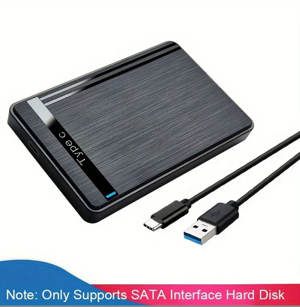 Caja de disco duro SATA USB 2,0 de 2,5 pulgadas, carcasa portátil para disco duro externo, para SSD, para disco duro, para ordenador portátil, PC, escritorio, uso en el hogar y la Oficina