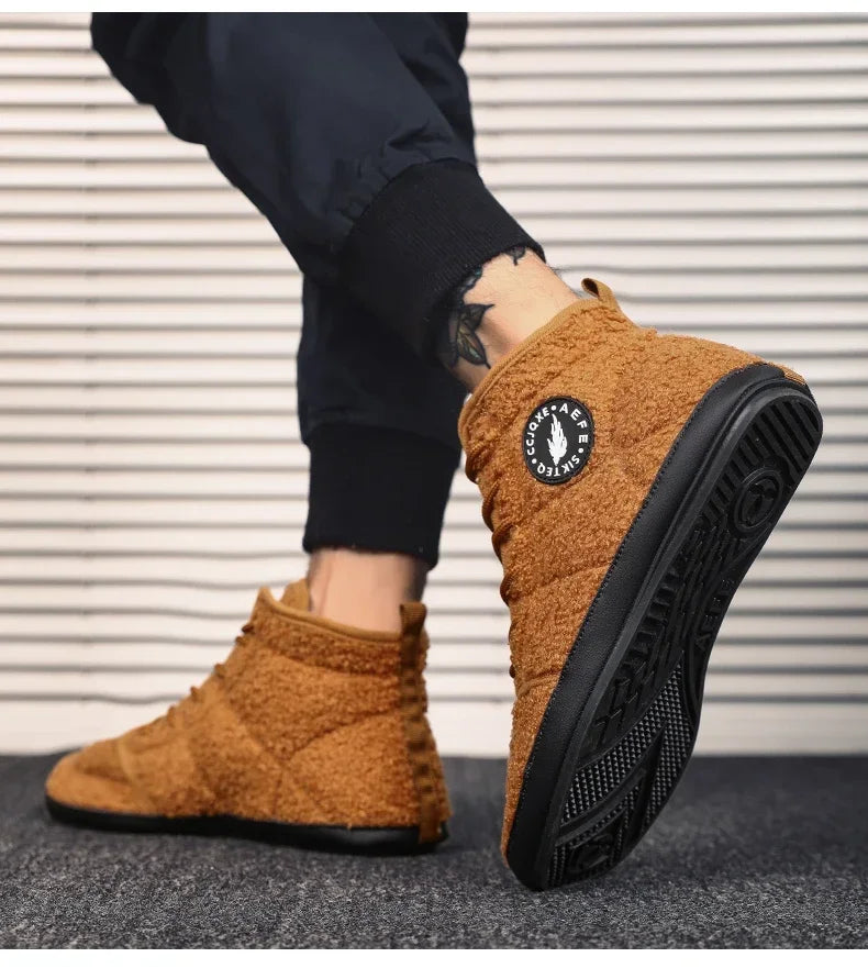 YRZL zapatos de algodón para hombre, zapatillas ligeras de invierno de alta calidad, mocasines de algodón para interiores de felpa, zapatos cálidos de invierno para hombre