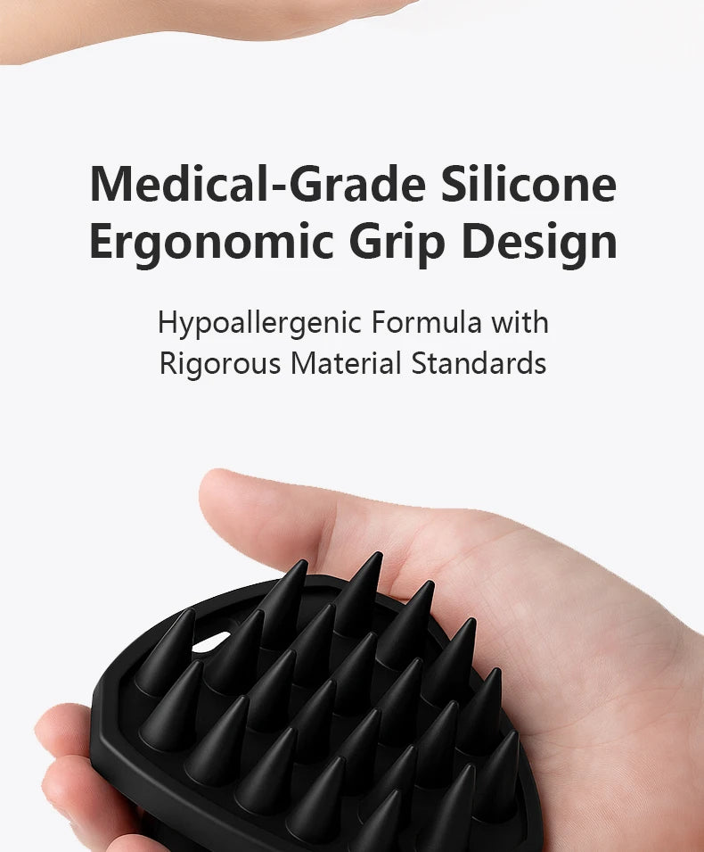Cepillo de Silicona para Exfoliar y Limpiar la Cabeza, Diseño Ergonómico para un Masaje Suave del Cuero Cabelludo, Herramientas de Baño