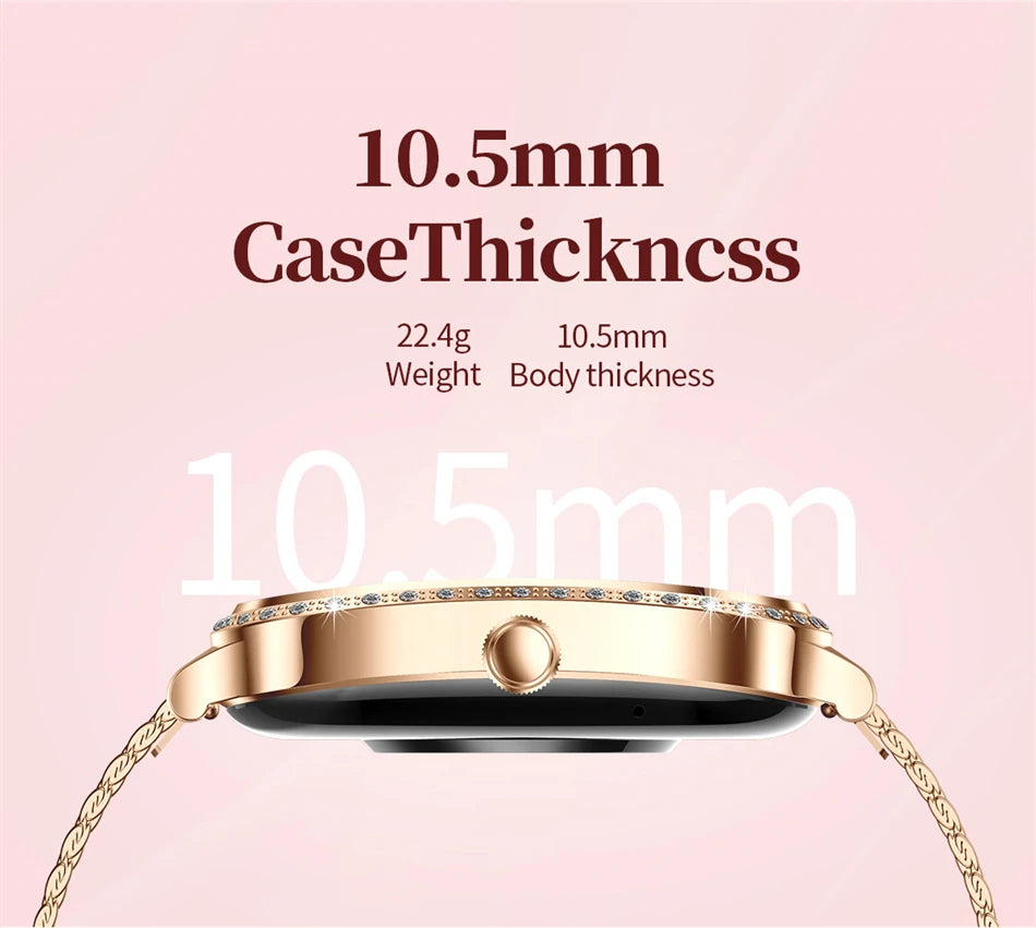 Smartwatch para mujer con pantalla curva HD 1.75 pulgadas y llamadas Bluetooth