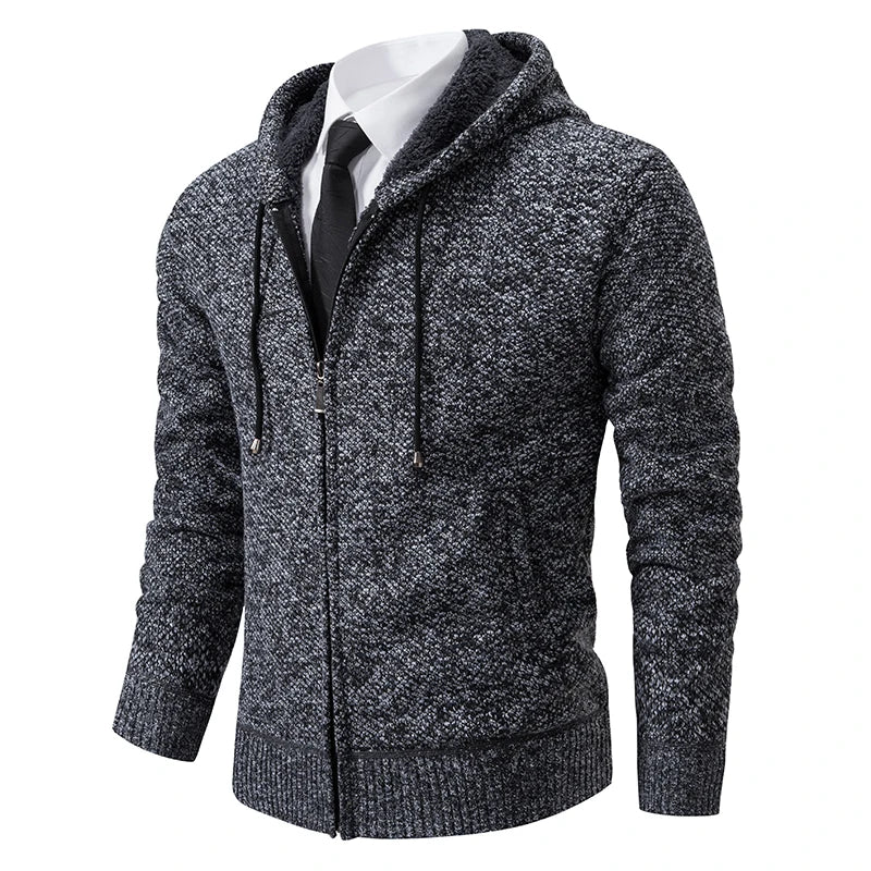 Buzo Cárdigan con Cremallera para Hombre – Cuello Alto y Forro Polar