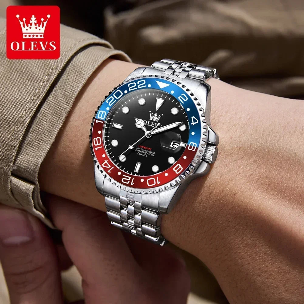 Reloj de Cuarzo OLEVS para Hombre Acero Inoxidable Resistente al Agua