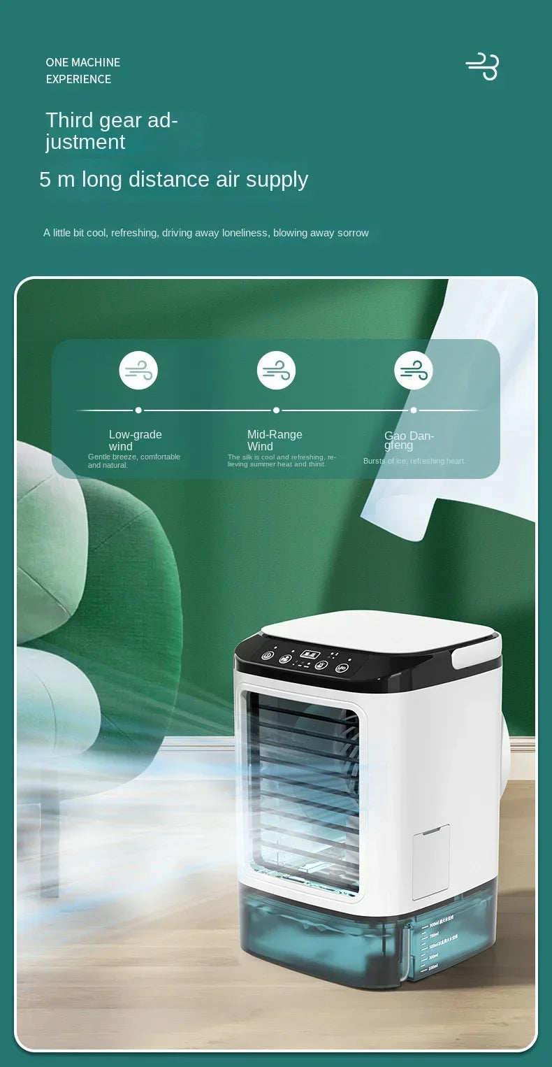 Ventilador de Escritorio con Atomización Ultrasónica Dual