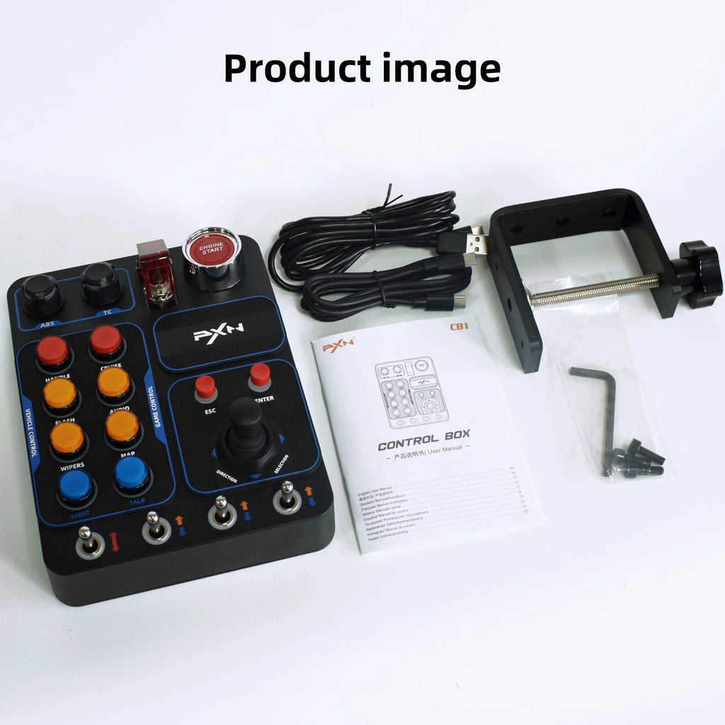 La caja de control central PXN-CB1 admite computadoras PC, con luces RGB personalizadas y 30 botones programables