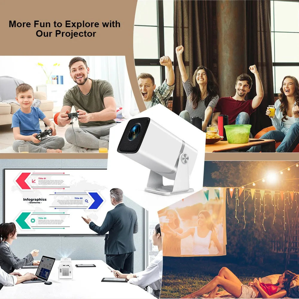 Mini Proyector ThundeaL TD80W Full HD 1080P 4K Android WiFi, Cine en Casa, Reuniones, Videos, Películas, Proyector Portátil TD80 PK HY320