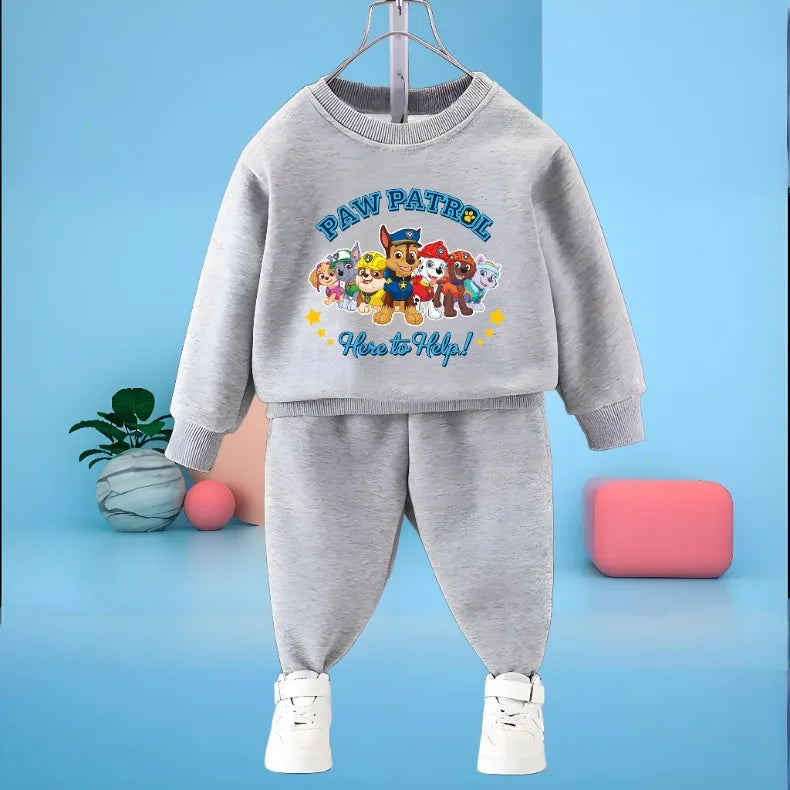 PAW Patrol-Conjunto de sudaderas con capucha para niños, Jersey informal y pantalón de chándal, traje de dos piezas, chándal deportivo para niño, primavera y otoño