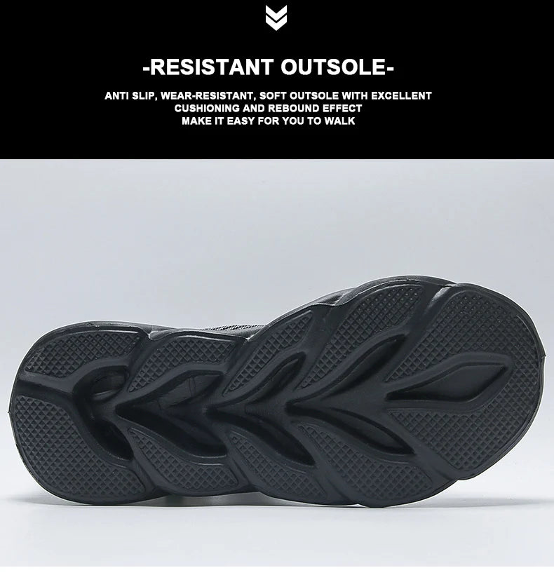 Zapatillas de correr transpirables para hombre, zapatos informales con plataforma a la moda, zapatillas de deporte antideslizantes ligeras de malla para exteriores, tenis negros para trabajo