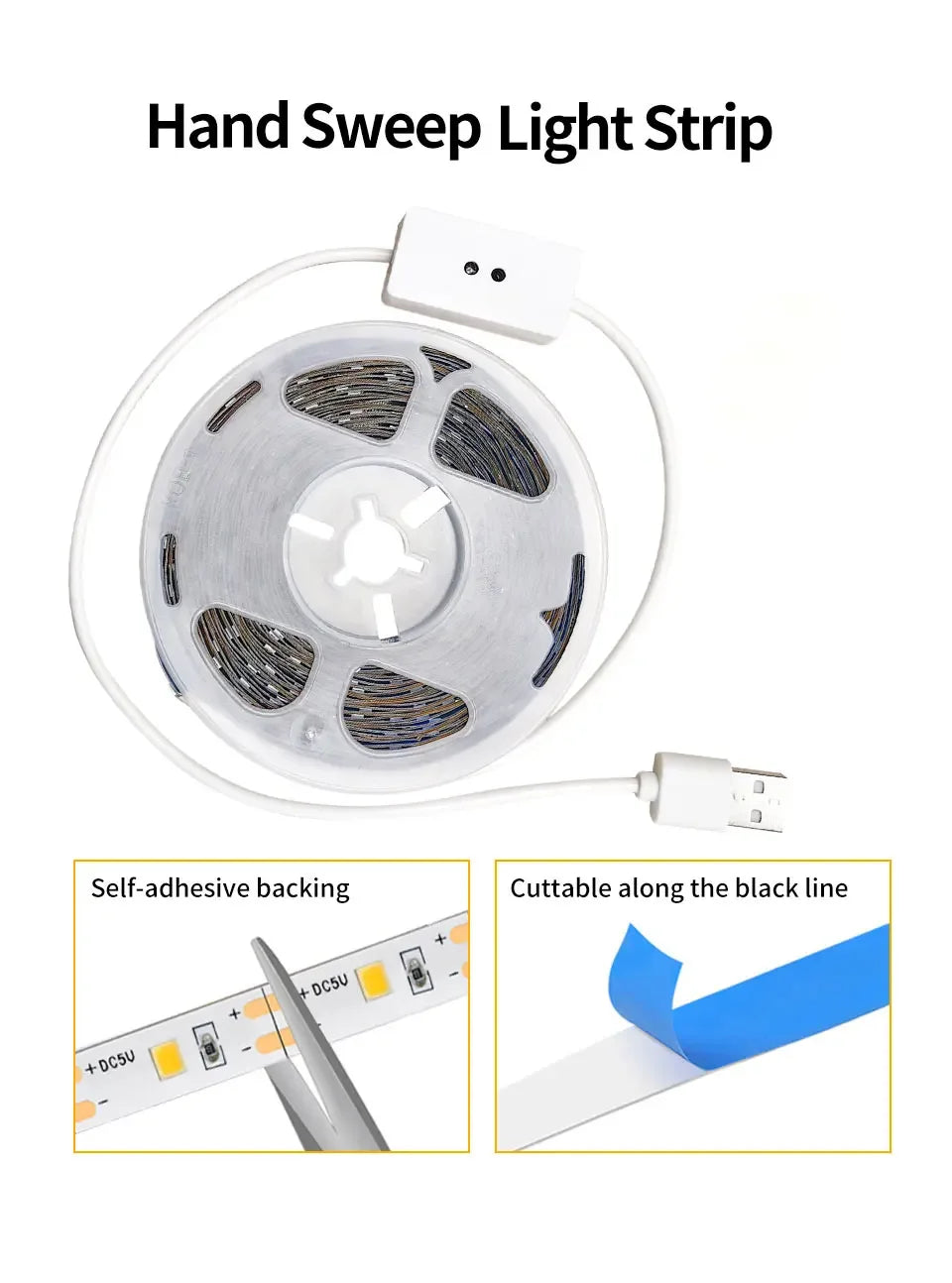 Tira LED para Gabinete con Sensor de Movimiento USB